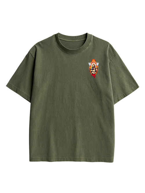 Holy Rose Rebel Double Sided Print Washed TShirt