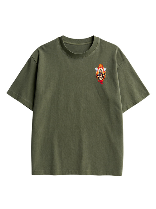 Holy Rose Rebel Double Sided Print Washed TShirt