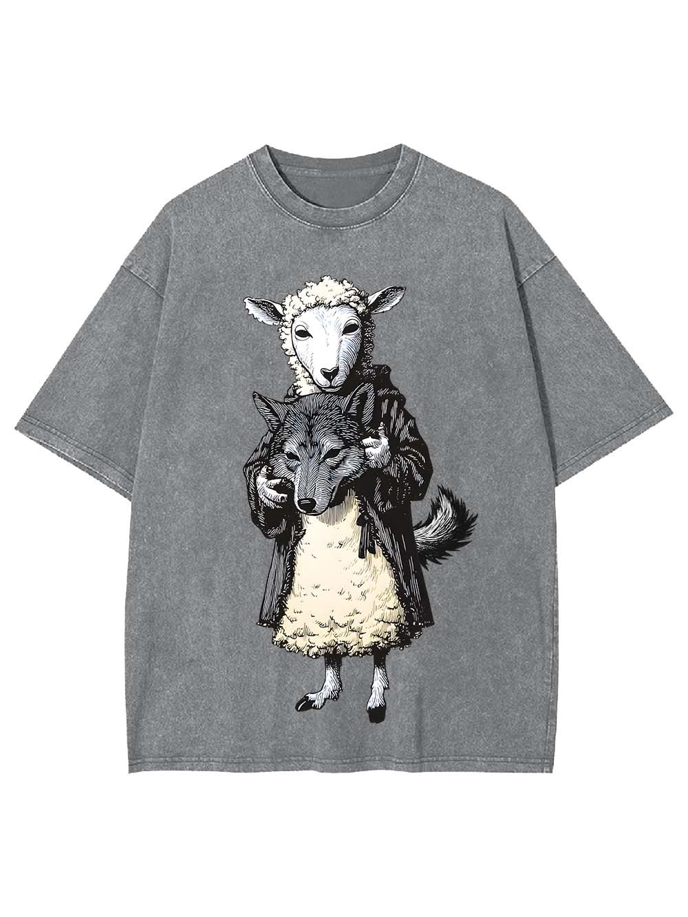 Sheep Wolf Mask Washed Tshirt