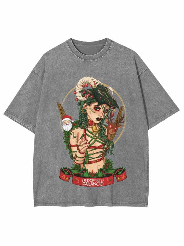 Christmas Witch Washed Tshirt