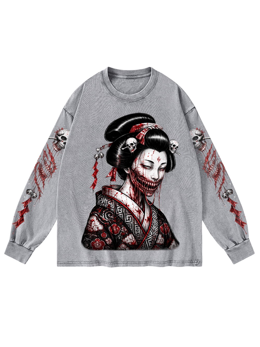 BLOOD MAIDEN WASHED LONG-SLEEVE GRAPHIC TSHIRT