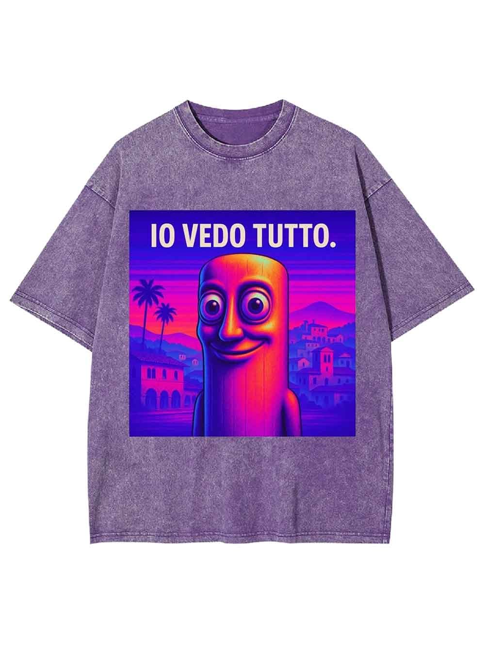 IO VEDO TUTTO WASHED TSHIRT