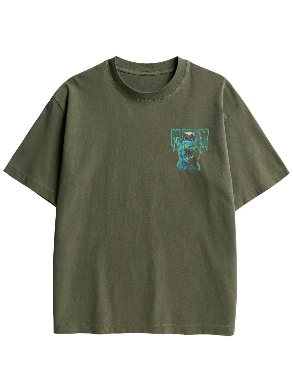 MEOWFO DOUBLE SIDED PRINT WASHED TSHIRT