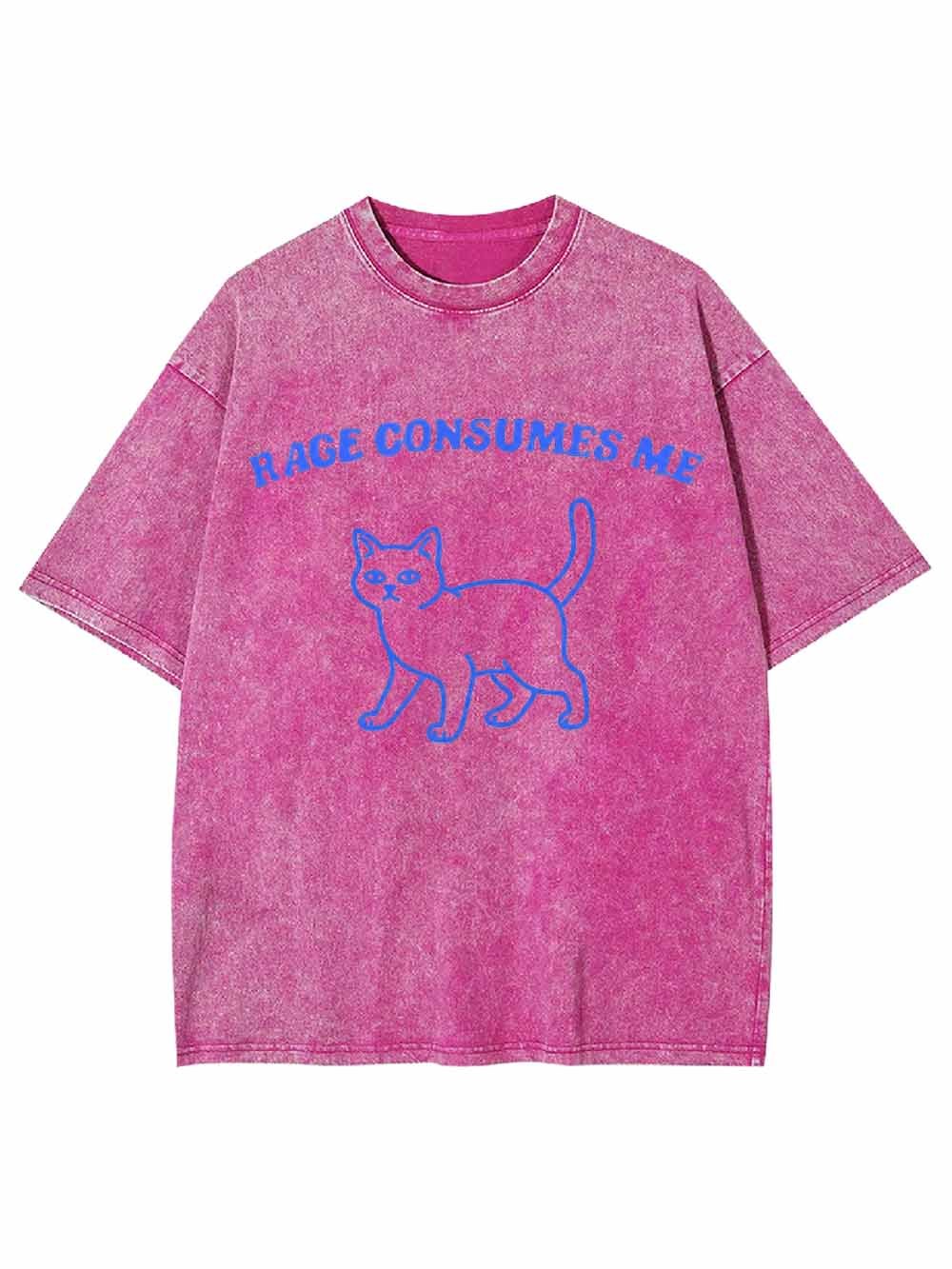 Rage Consumes Me Cat Washed Tshirt