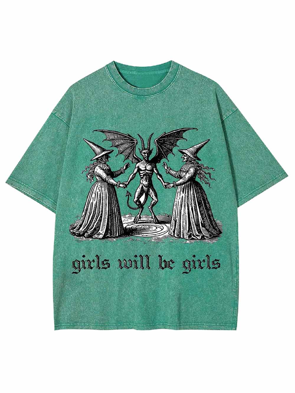 GIRLS WILL BE GIRLS WASHED TSHIRT