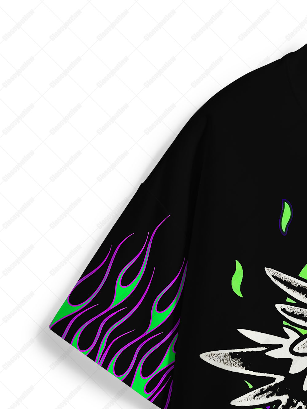 CRYING RACCOON FLAMES ECO OVERSIZED GRAPHIC TEES