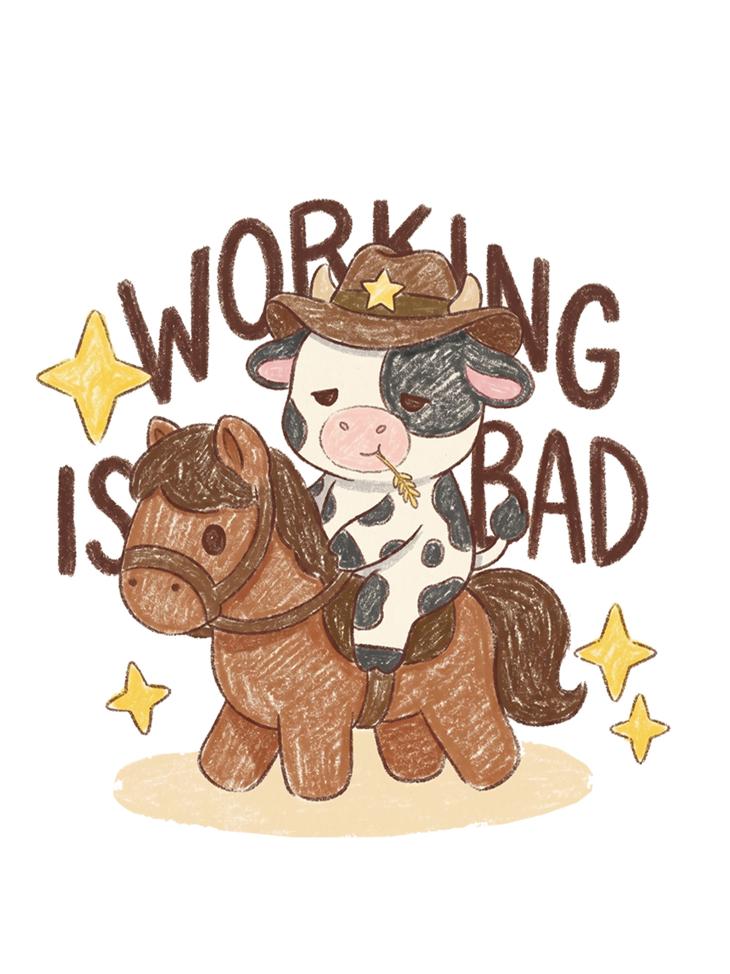 Working Is Bad Washed Tshirt