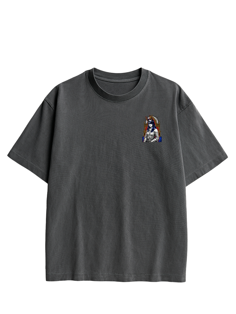 GOTHIC NUN WITH BUNNY EARS CHURCH DOUBLE SIDED PRINT WASHED TSHIRT