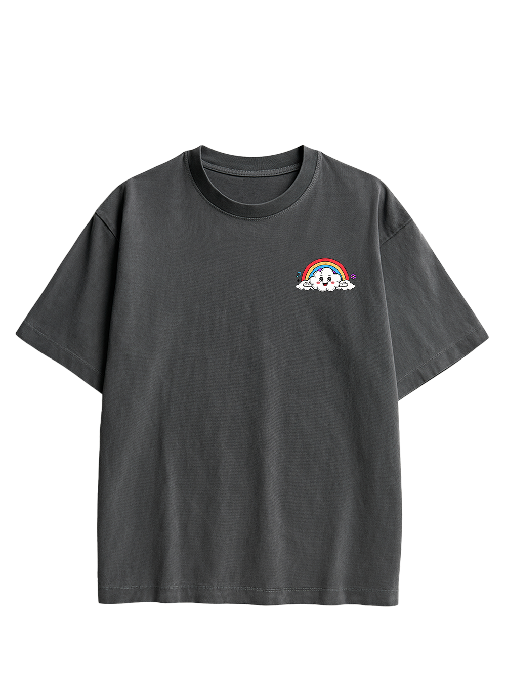 Rainbow Rebel Double Sided Print Washed TShirt