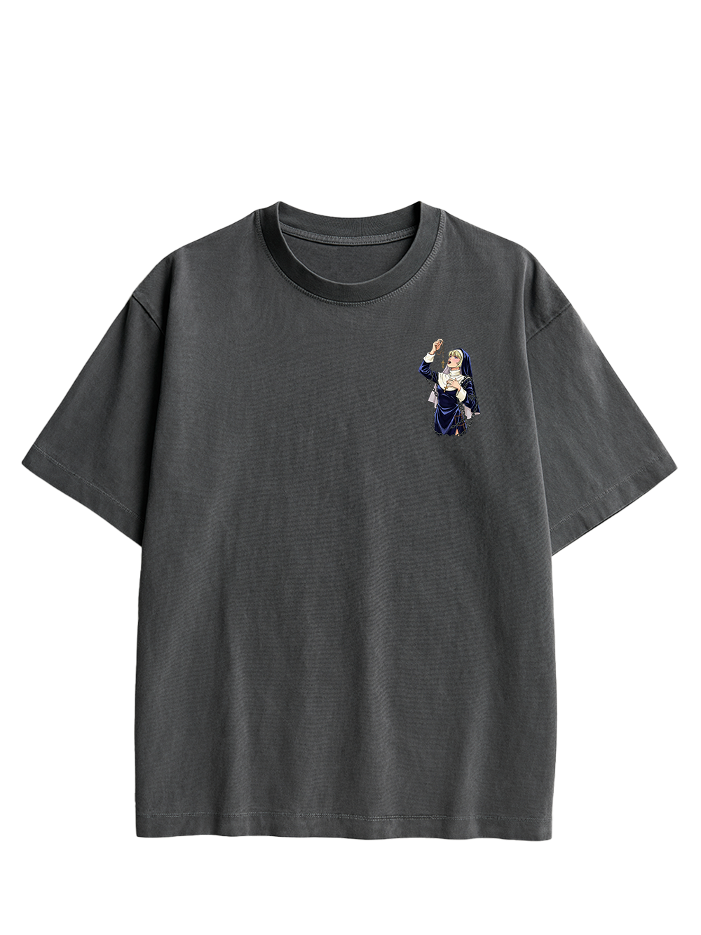 LICKING MANGA NUN DOUBLE SIDED PRINT WASHED TSHIRT