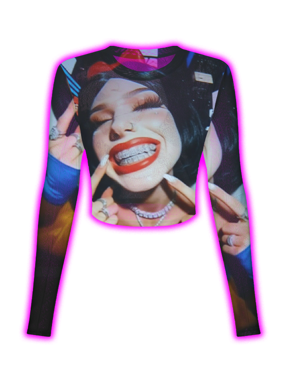 MIDNIGHT PARTY SNAPSHOT MESH TOP