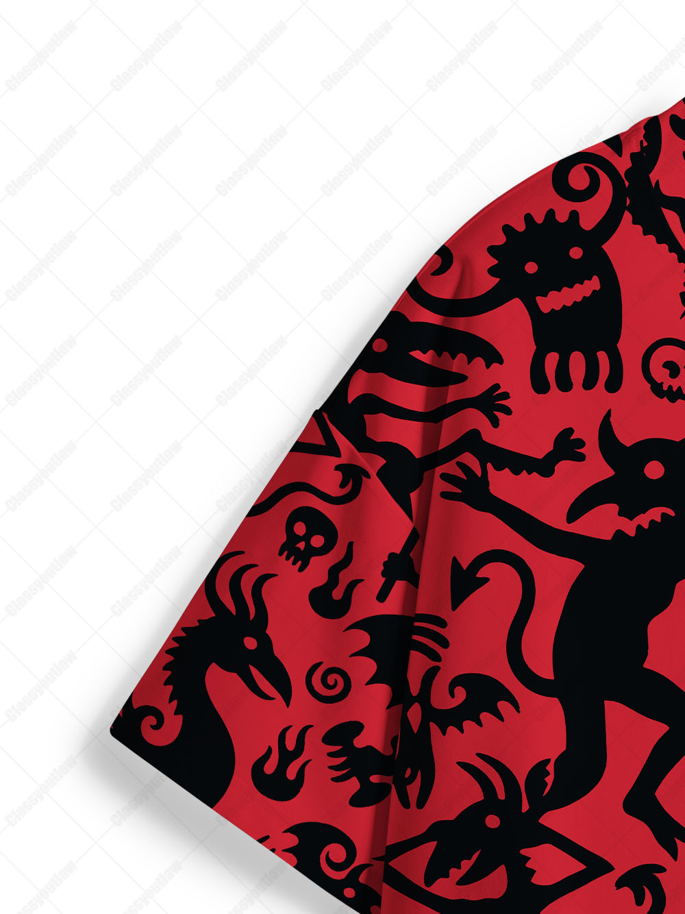 Red Inferno Pattern Graphic T-shirt