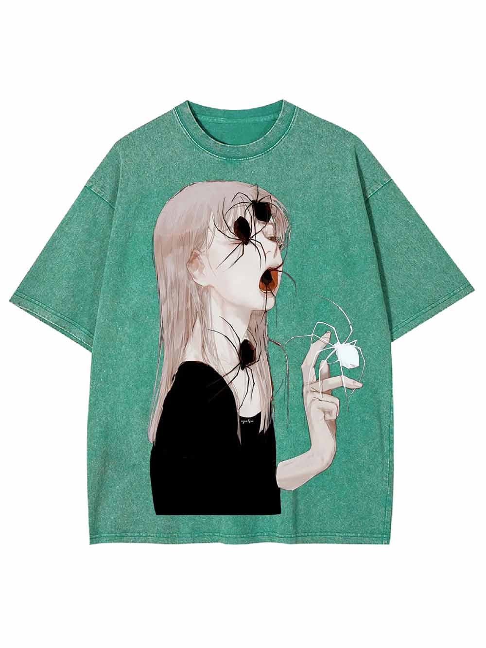 Spider Veiled Girl Washed Tshirt