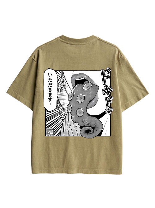 Tentacle Double Sided Print Washed TShirt