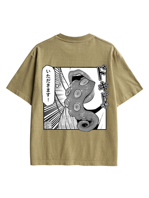 Tentacle Double Sided Print Washed TShirt