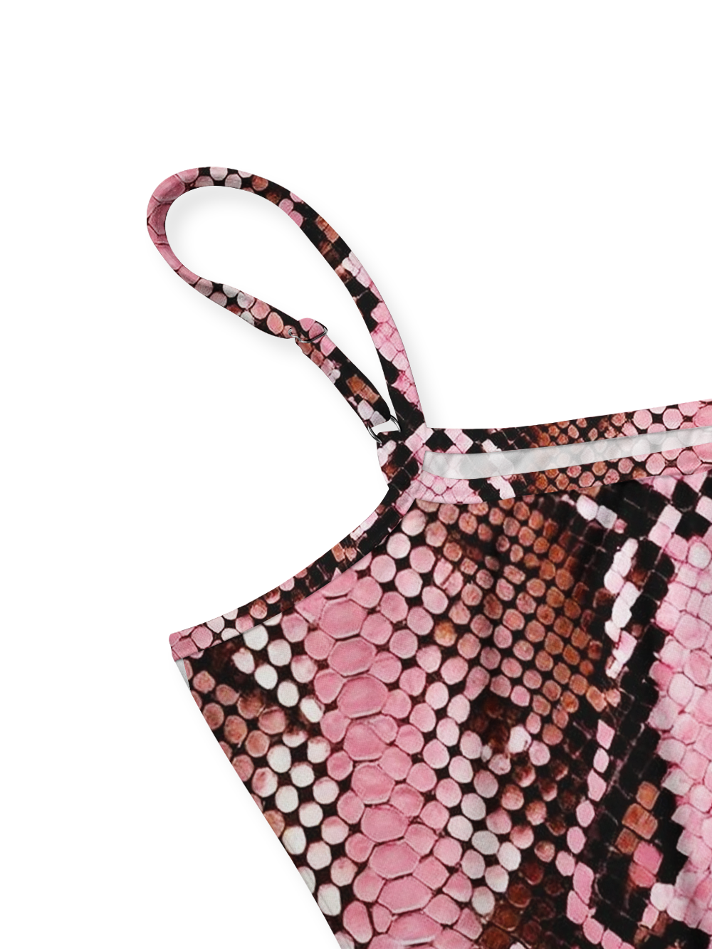 PINK SNAKE FULL-PRINT SPAGHETTI-STRAP TOP