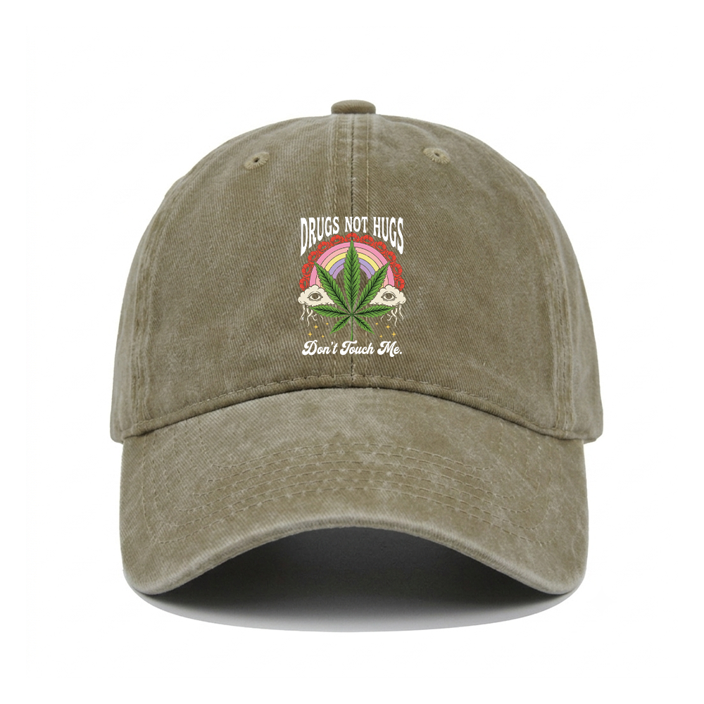 DRUGS NOT HUGS WASHED VINTAGE BASEBALL CAP