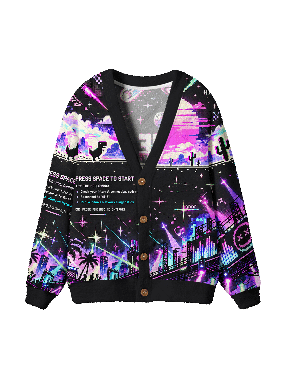 CYBER DISCONNECT UGLY CARDIGAN SWEATERS
