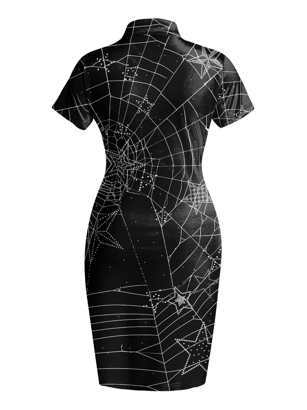 SPIDERWEB QIPAO MINI DRESS