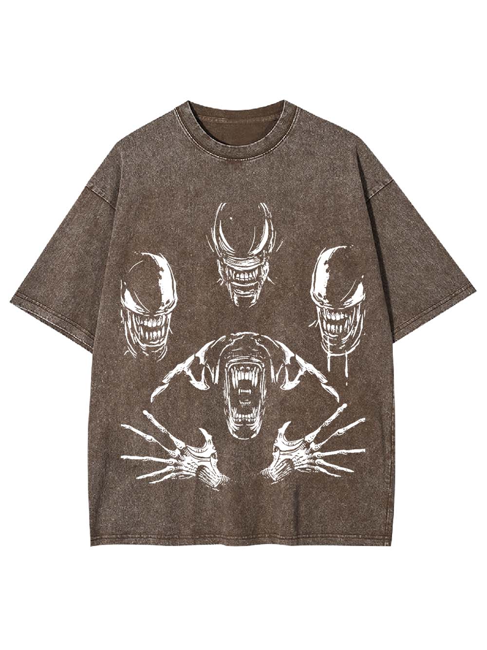 Monster Skeleton Roaring Washed Tshirt