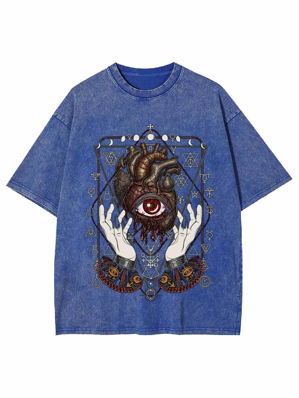 Anatomical Eyes Heart Art Print Washed Tshirt