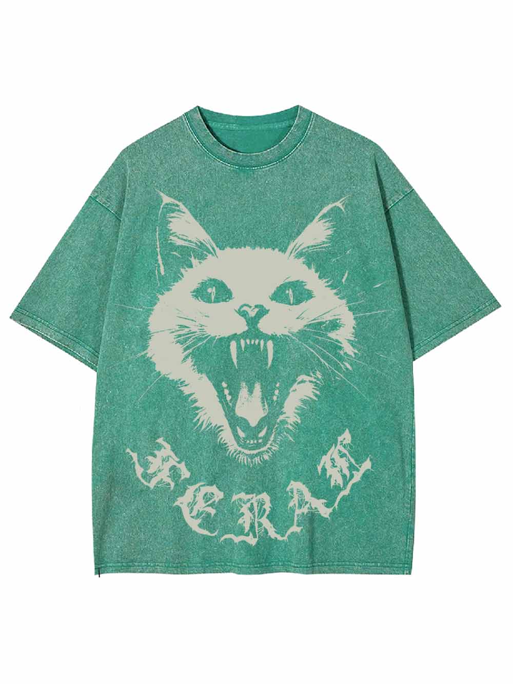 Feral White Cat Washed Tshirt