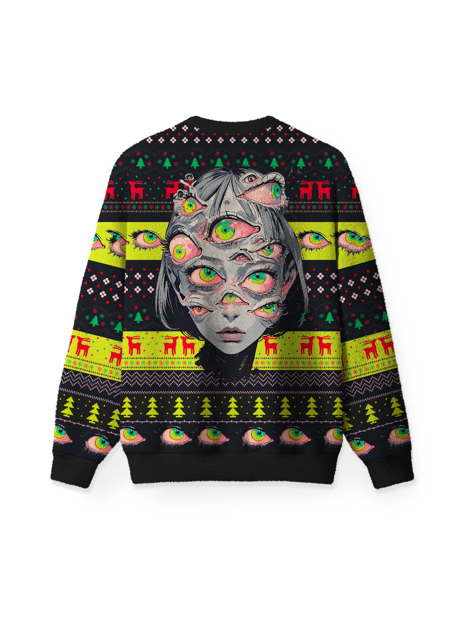 Multi Eyed Illusion Art UGLY CHRISTMAS SWEATSHIRT