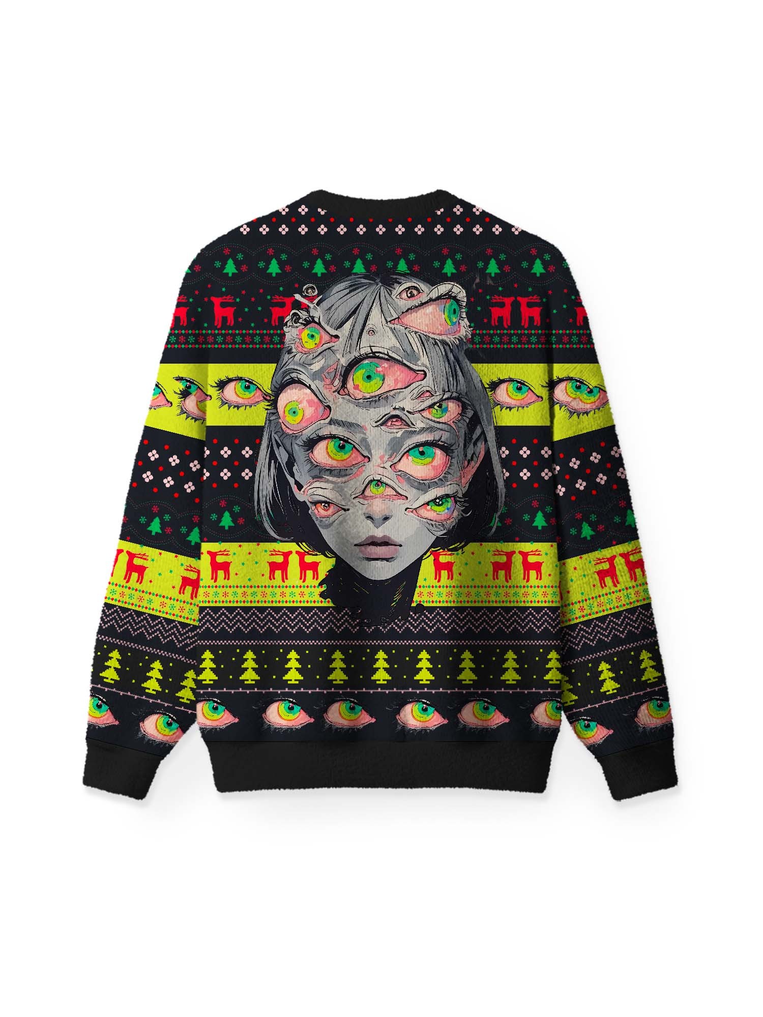Multi Eyed Illusion Art UGLY CHRISTMAS SWEATSHIRT