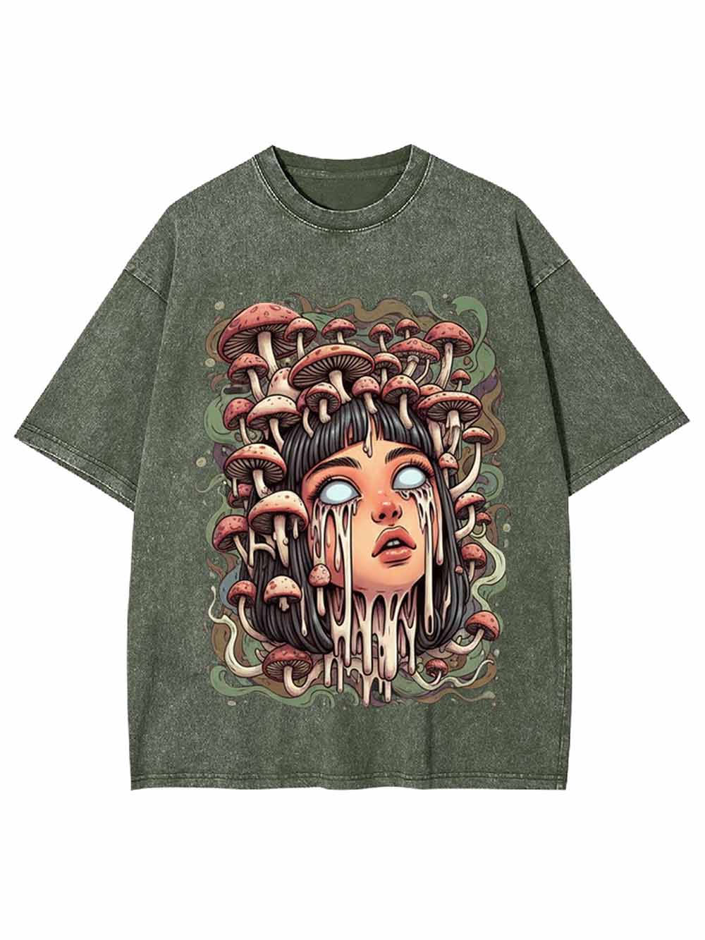 Psychedelic Mushroom Goddess Washed Tshirt
