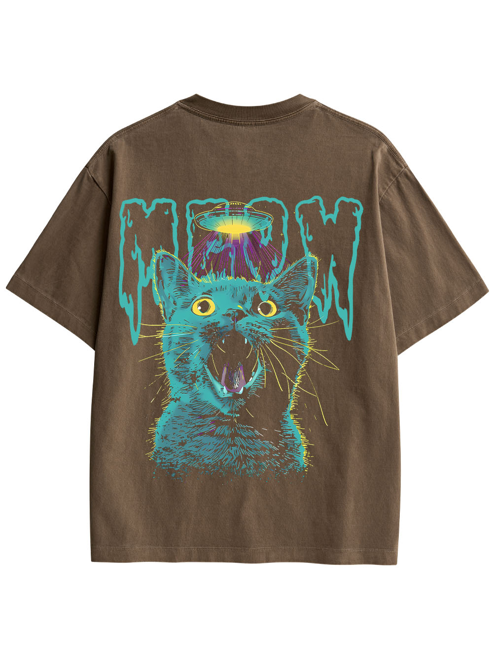 MEOWFO DOUBLE SIDED PRINT WASHED TSHIRT