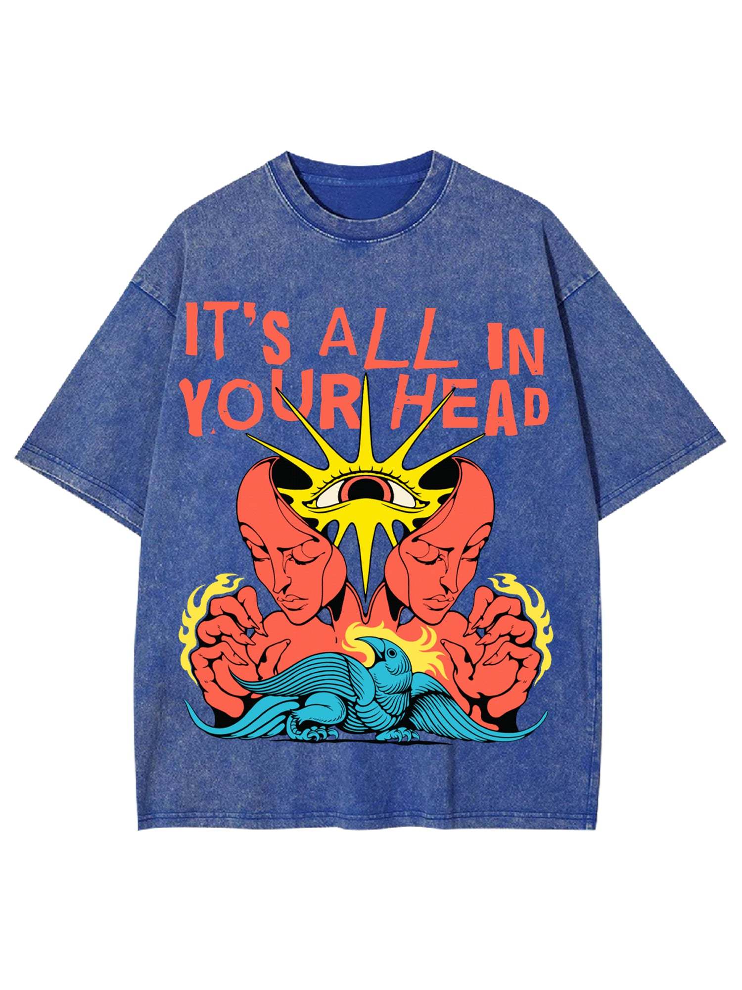 All In Your Head Washed Tshirt-ClassyOutlaw Sale
