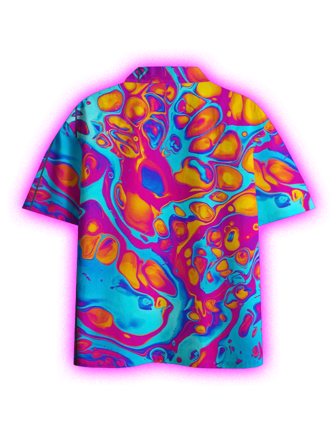 PSYCHEDELIC SWIRLS BUTTON UP POCKET SHIRT