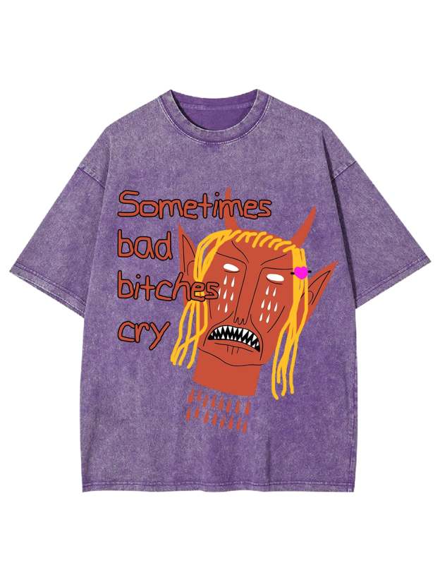 Bad Bitches Washed Tshirt-ClassyOutlaw