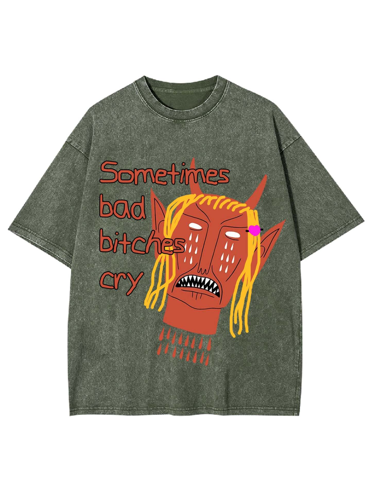 Bad Bitches Washed Tshirt-ClassyOutlaw