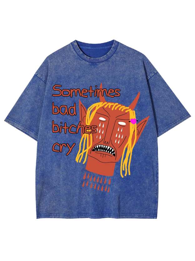 Bad Bitches Washed Tshirt-ClassyOutlaw