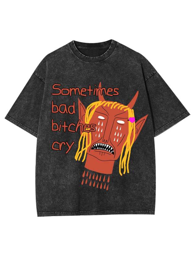 Bad Bitches Washed Tshirt-ClassyOutlaw