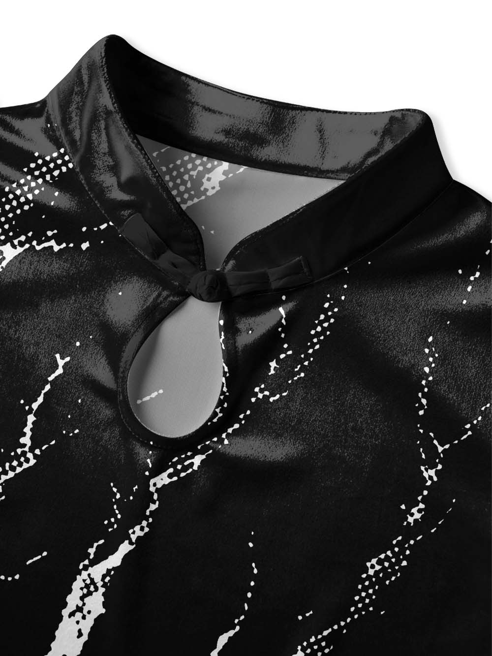 BLACK LIGHTNING QIPAO MINI DRESS