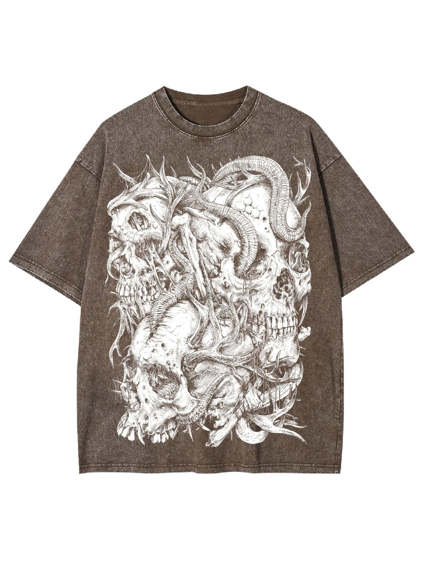 Skulls Washed Tshirt-ClassyOutlaw