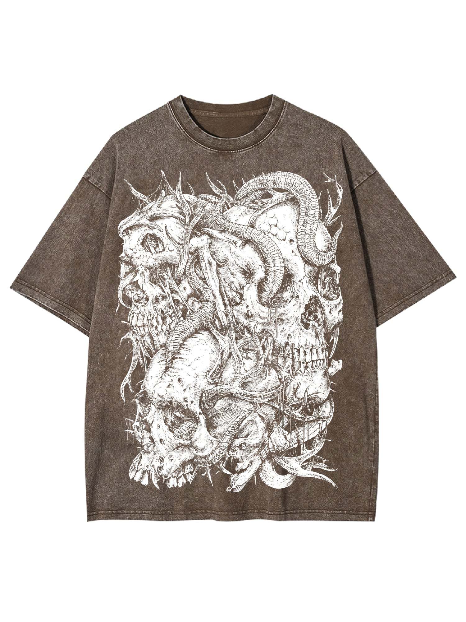 Skulls Washed Tshirt-ClassyOutlaw