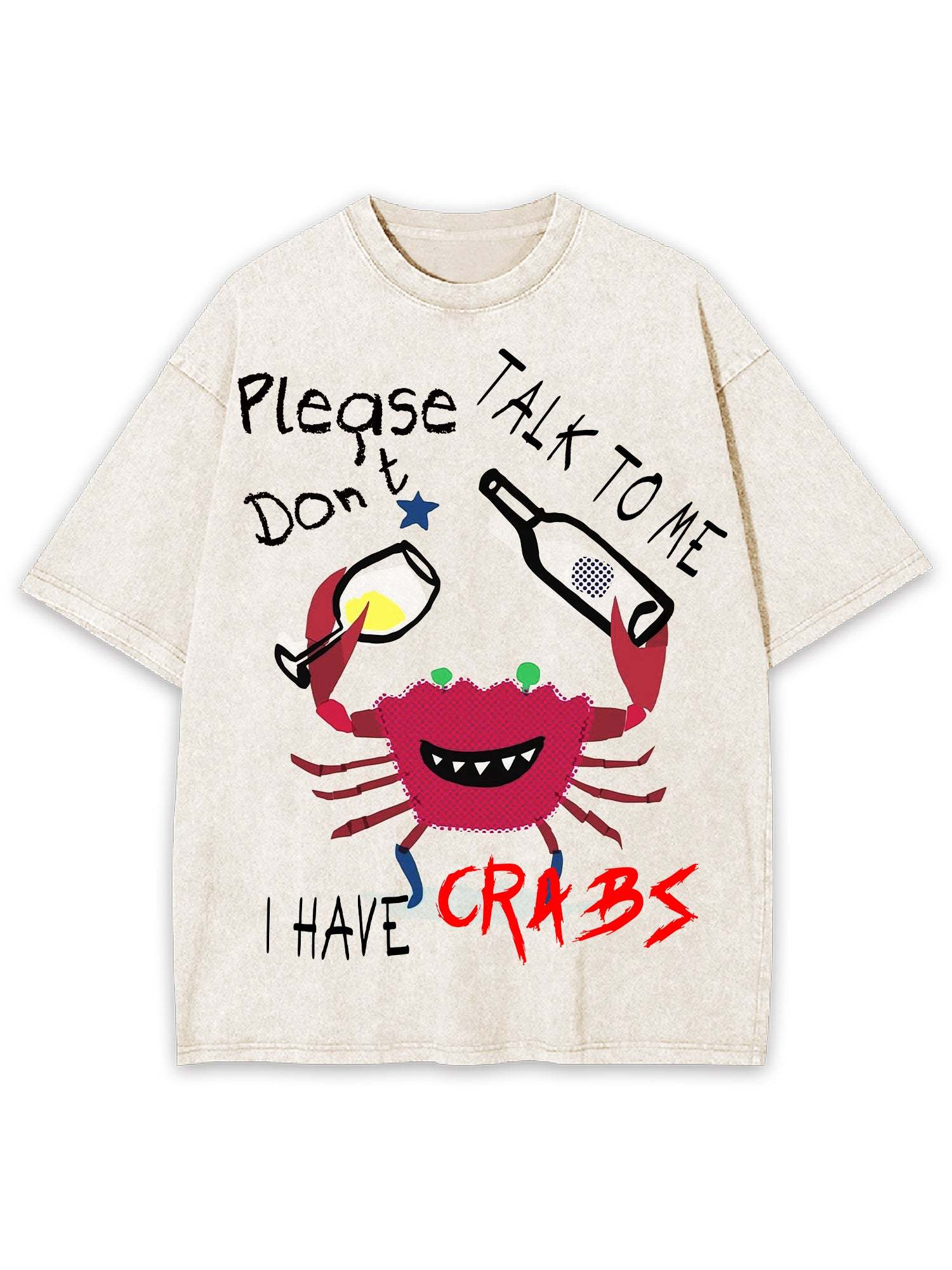 Crabs Washed Tshirt-ClassyOutlaw