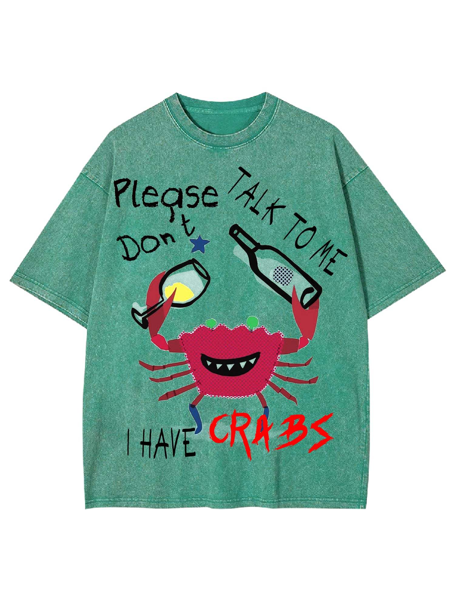 Crabs Washed Tshirt-ClassyOutlaw