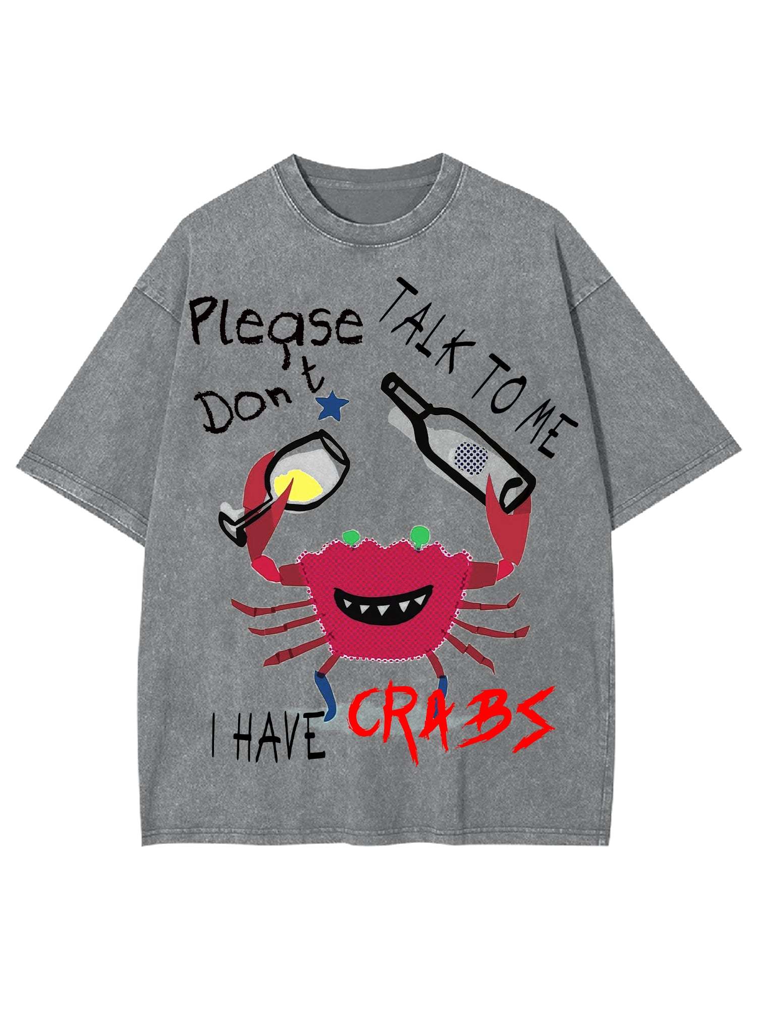 Crabs Washed Tshirt-ClassyOutlaw