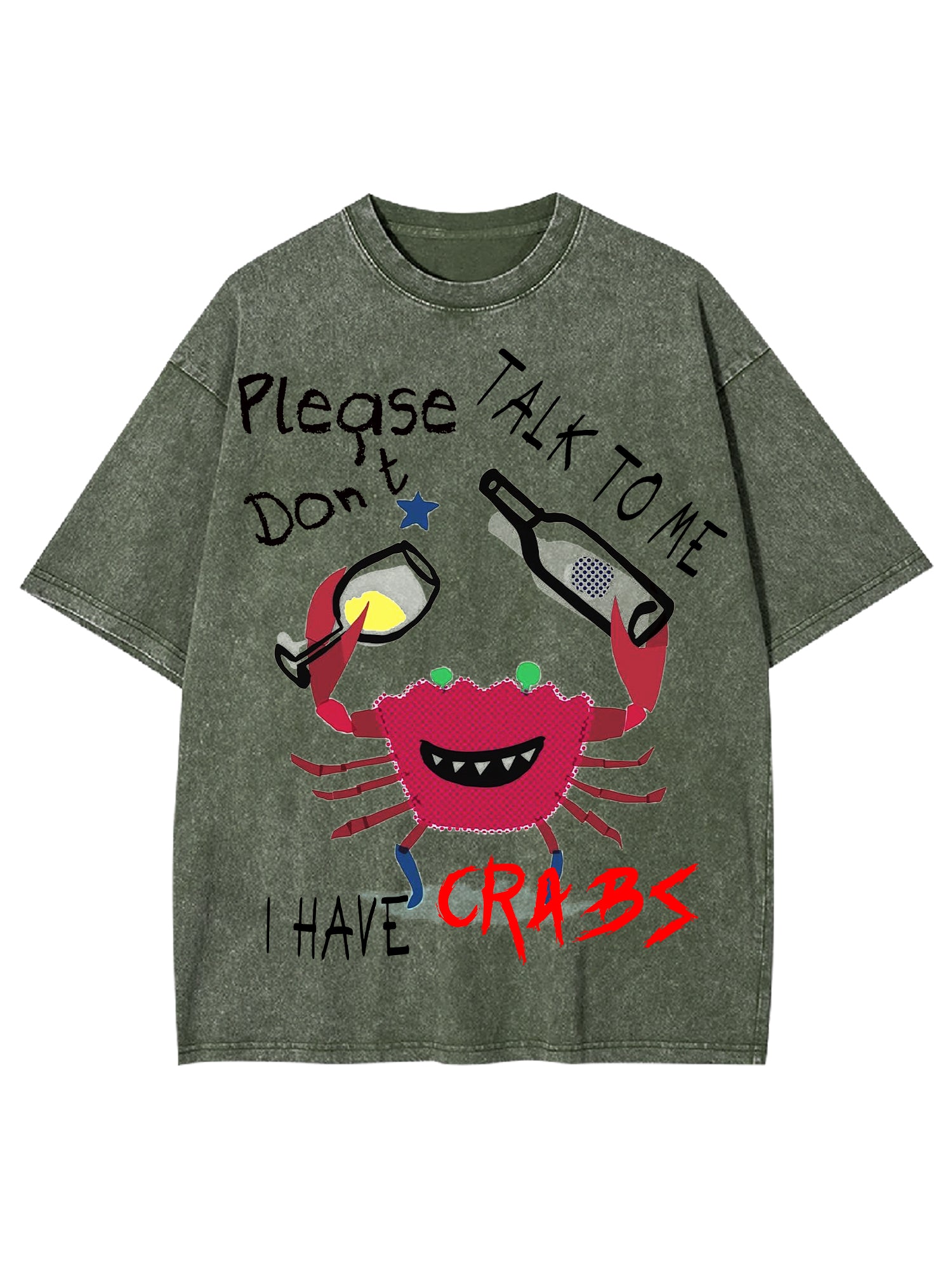 Crabs Washed Tshirt-ClassyOutlaw