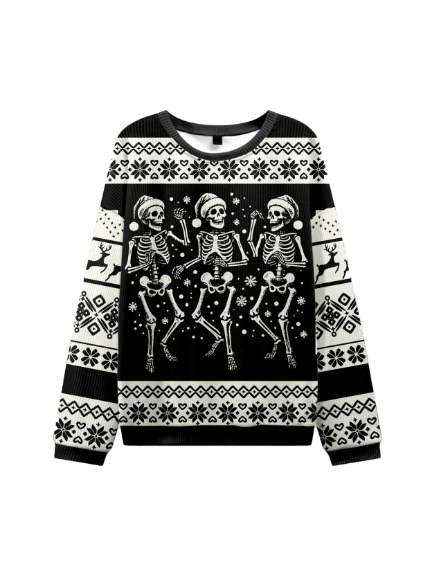 SKELETON UGLY CHRISTMAS SWEATSHIRT