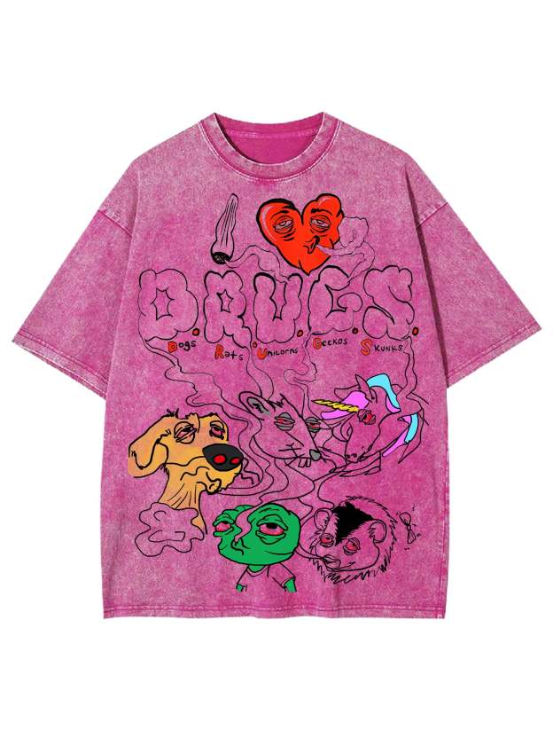 Drugs Washed Tshirt-ClassyOutlaw