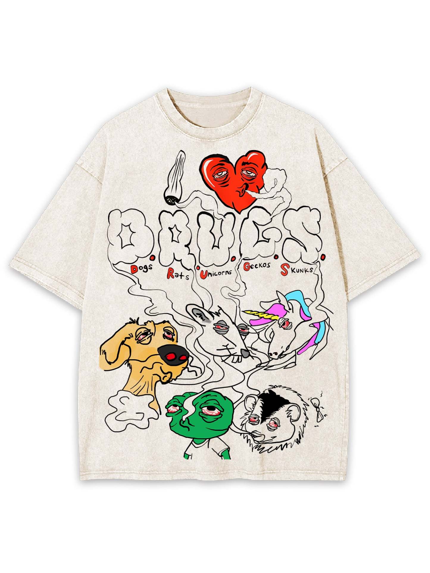 Drugs Washed Tshirt-ClassyOutlaw