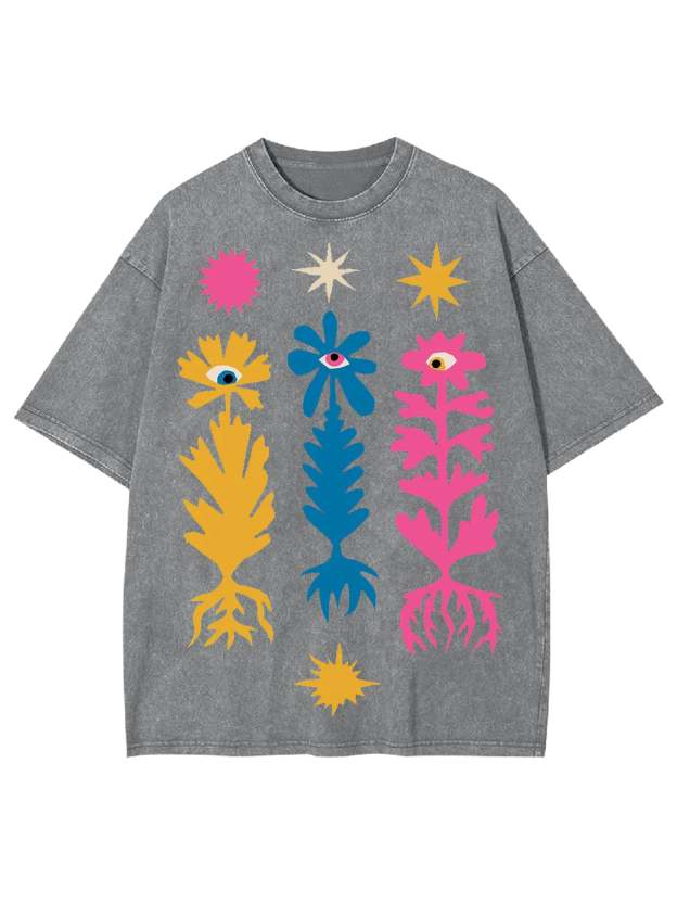 Flower Washed Tshirt-ClassyOutlaw