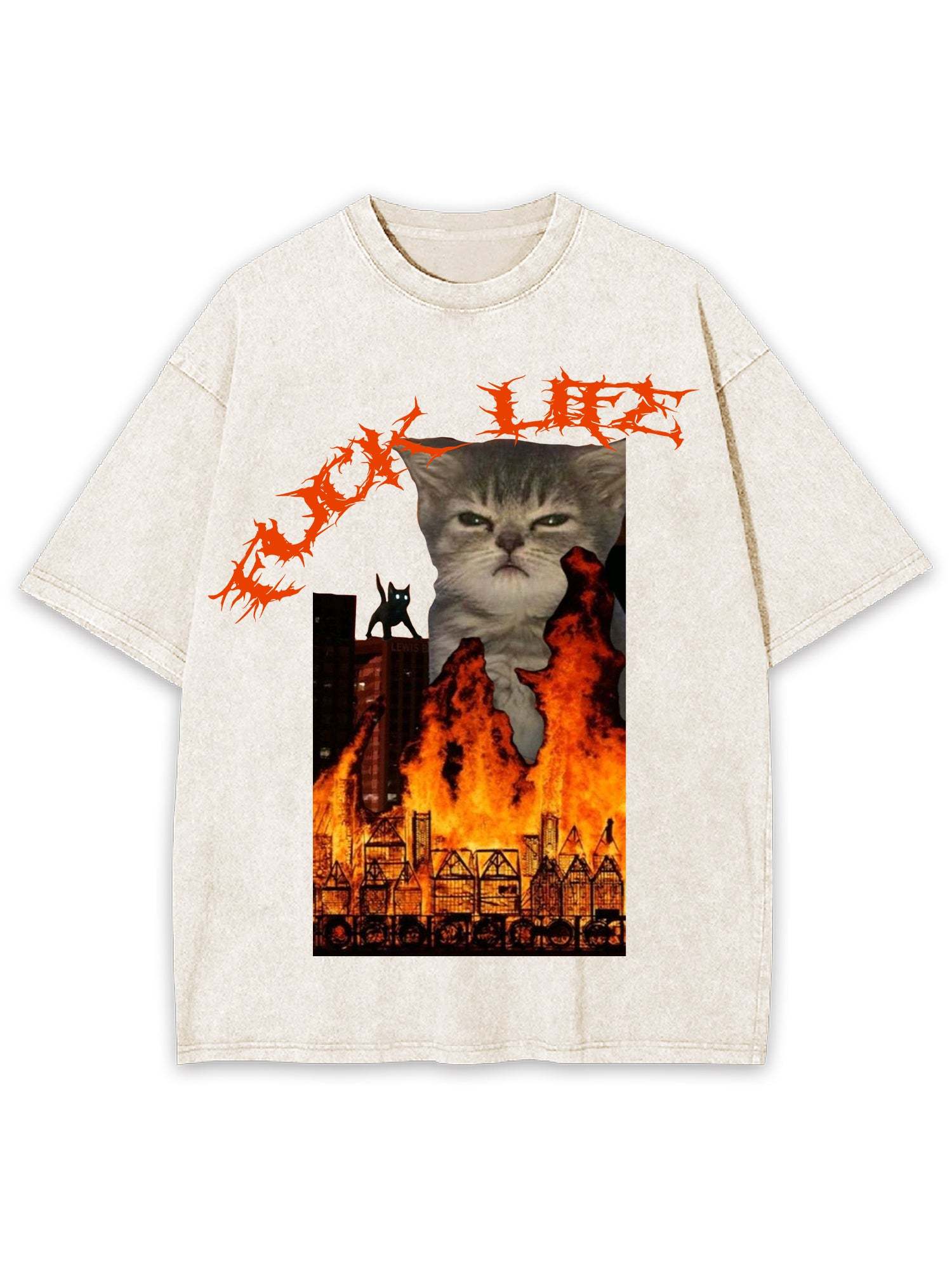 Fuck Life Washed Tshirt-ClassyOutlaw