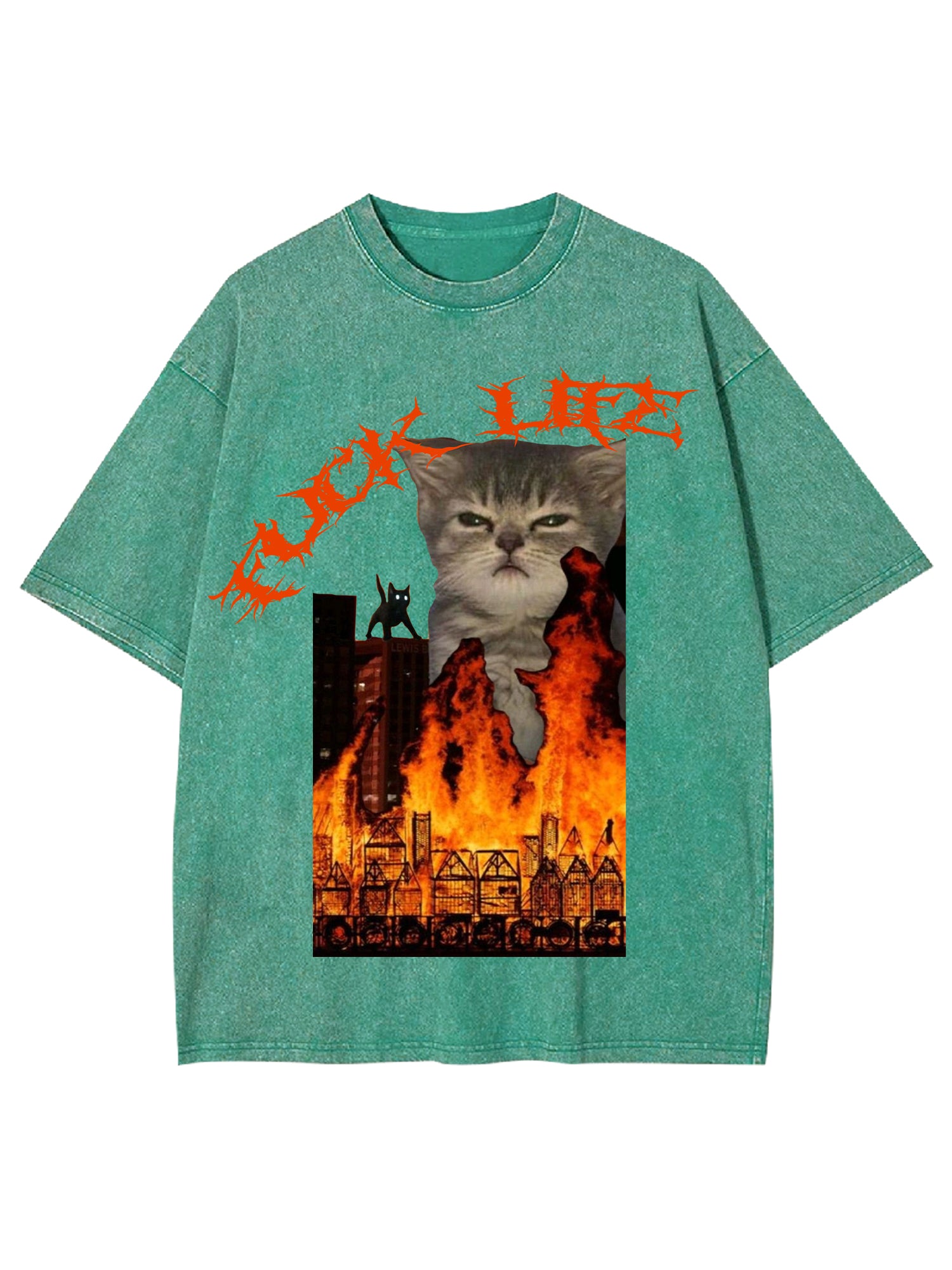 Fuck Life Washed Tshirt-ClassyOutlaw