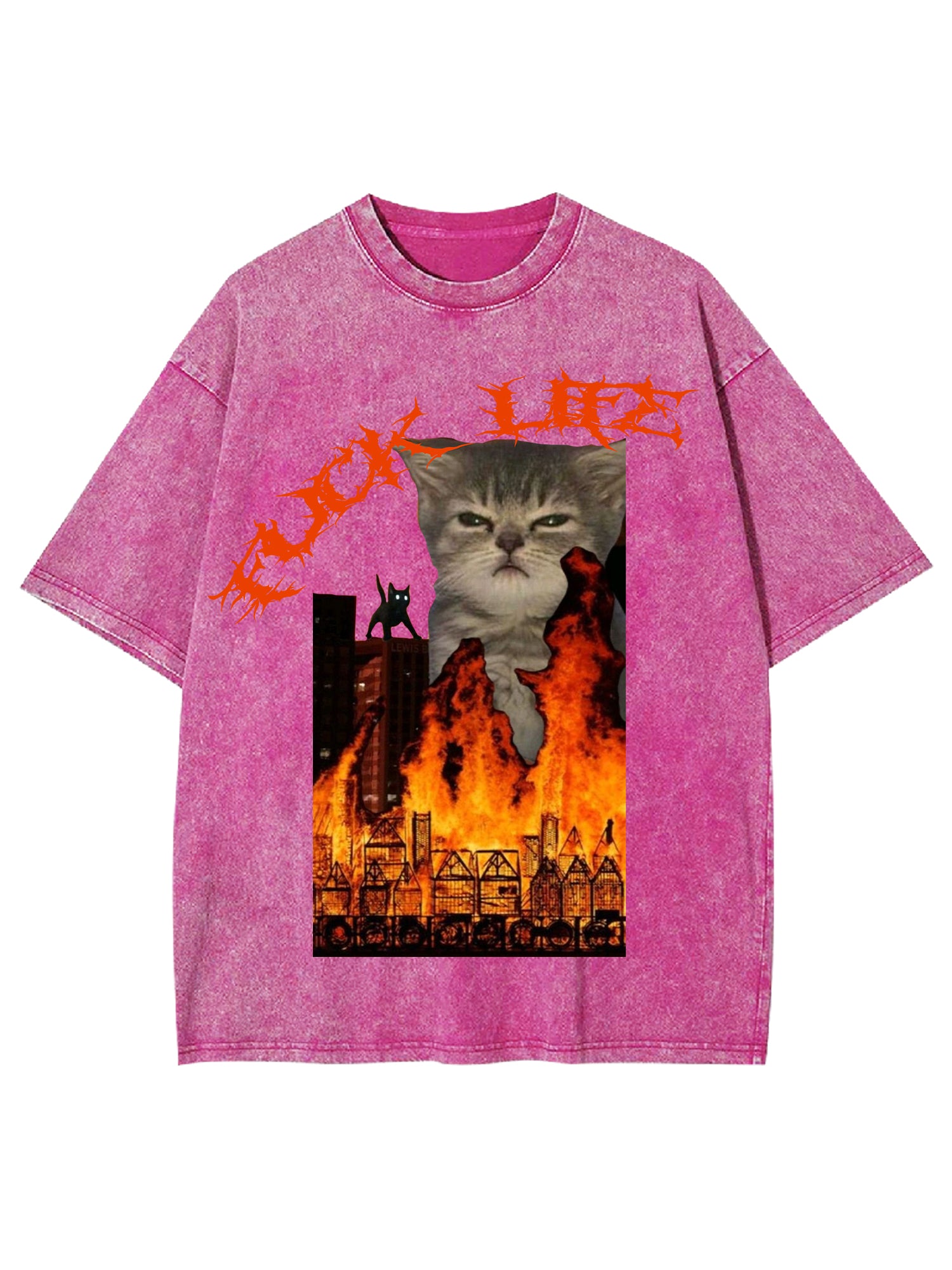 Fuck Life Washed Tshirt-ClassyOutlaw